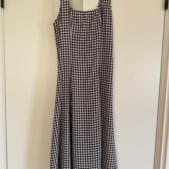 Zara Gingham Midi Dress, checkered brown & white - Picture 5 of 6